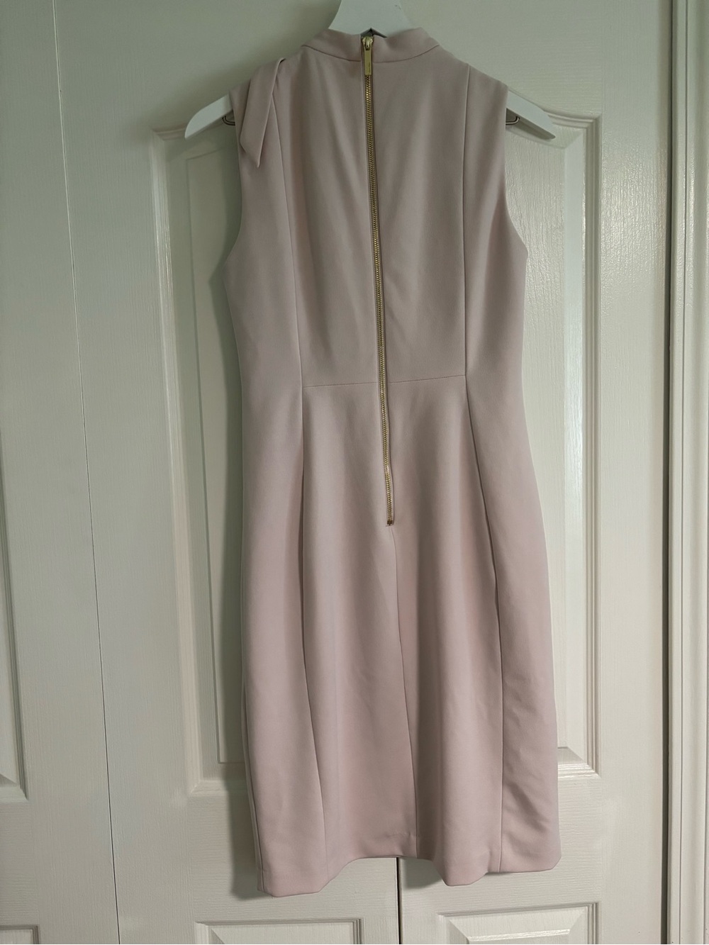 Calvin Klein Sleeveless Tie-Neck Midi Dress in Blush - Picture 3 of 3
